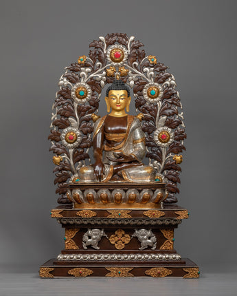 shakyamuni-buddha-on throne copper statue