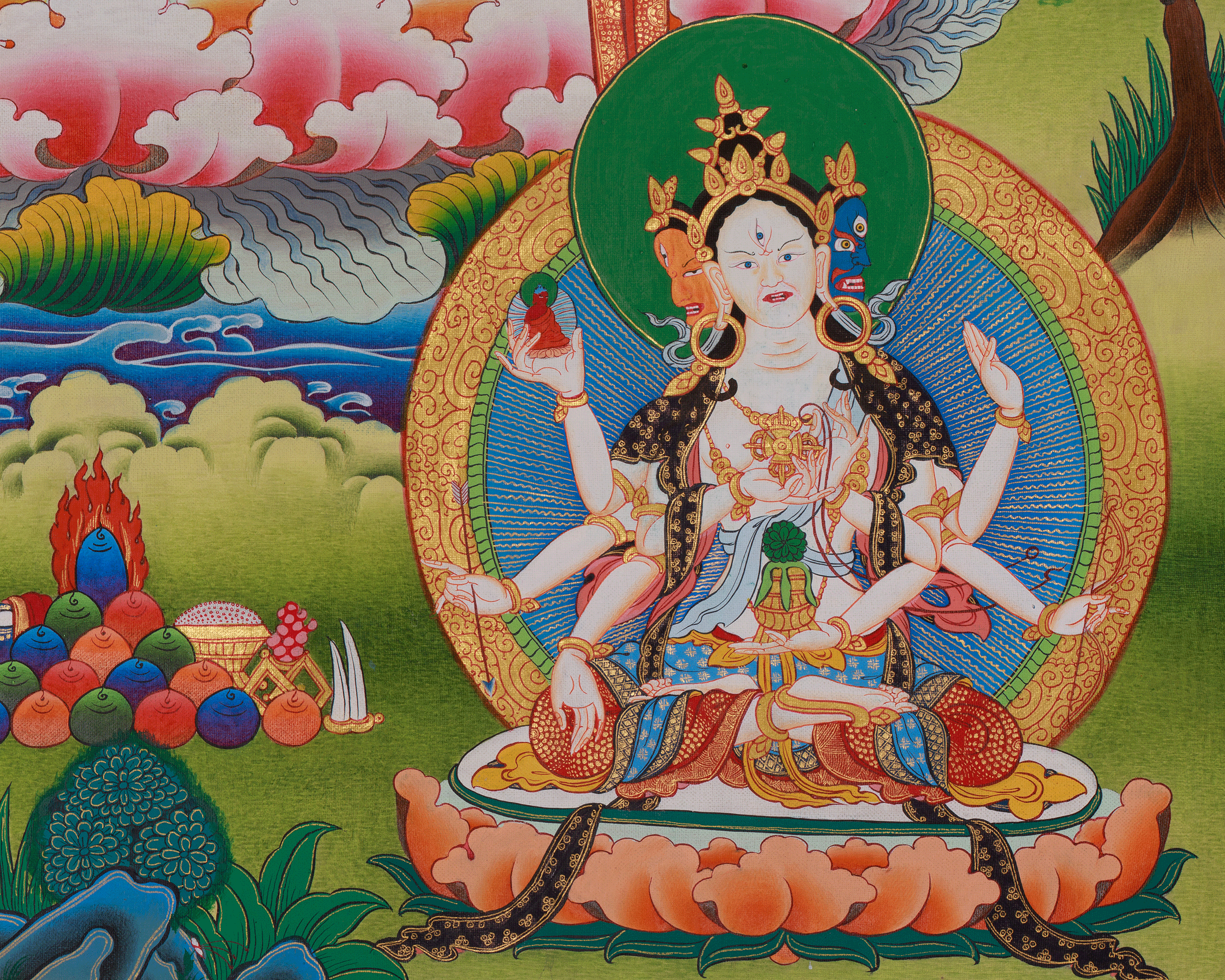Sacred Thangka of White Tara | Revered Female Buddha In  Vajrayana Buddhism
