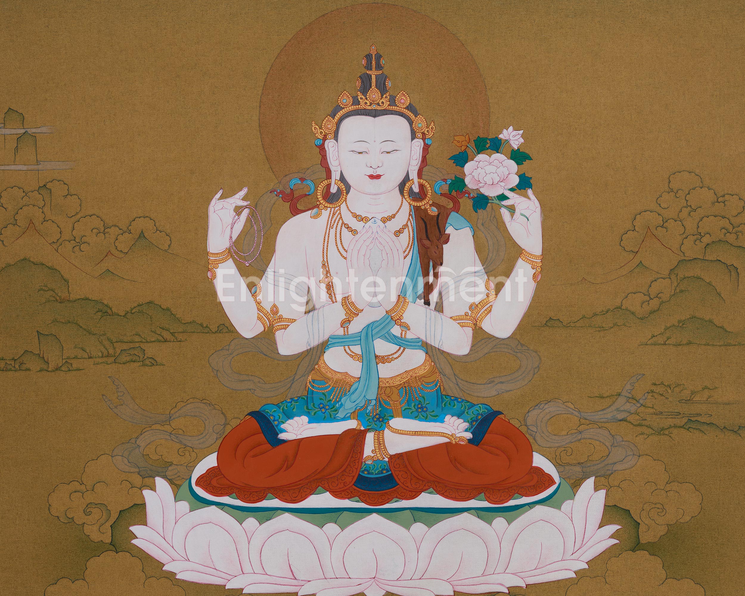 Tibetan Chenrezig Art | The Bodhisattva of Compassion | Spiritual Guidance