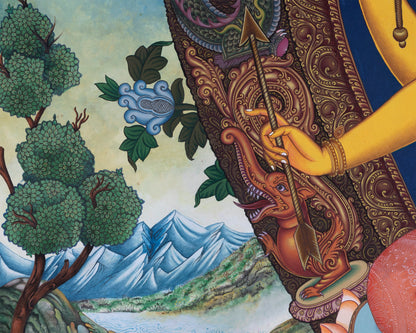 Manjushri Namasangiti With 12 Arms In Newari Print | Himalayan Bodhisattva Of Wisdom Pauba Print