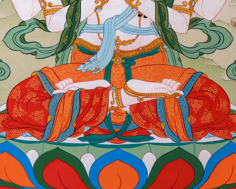 Bodhisattva Chenresig Thangka | Handpainted Buddhist Art