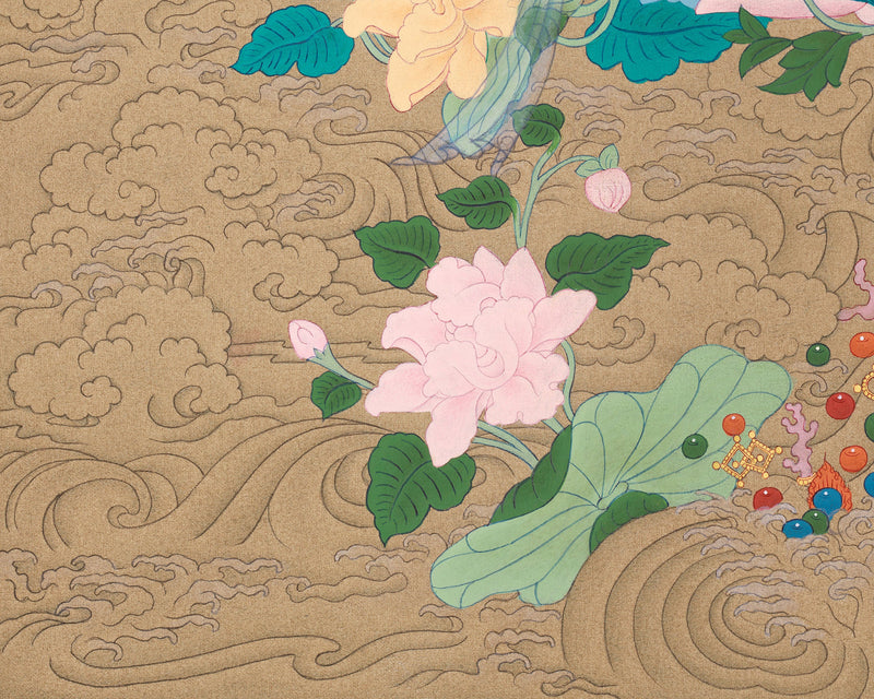 Sgrol-ljang (Green Tara) Thangka - Tibetan Goddess of Wisdom