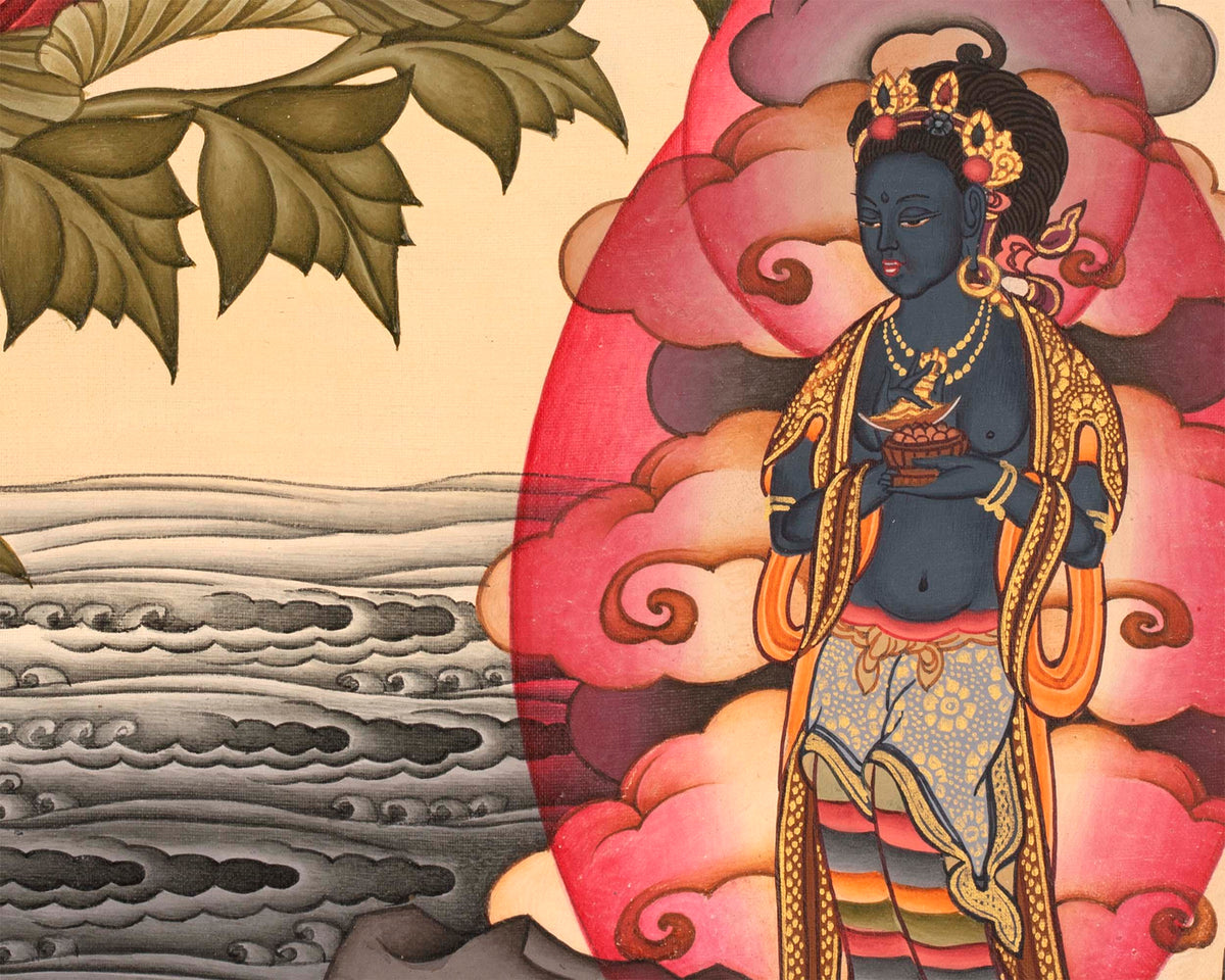 White Tara Painting | Traditional Religious Wall Decor