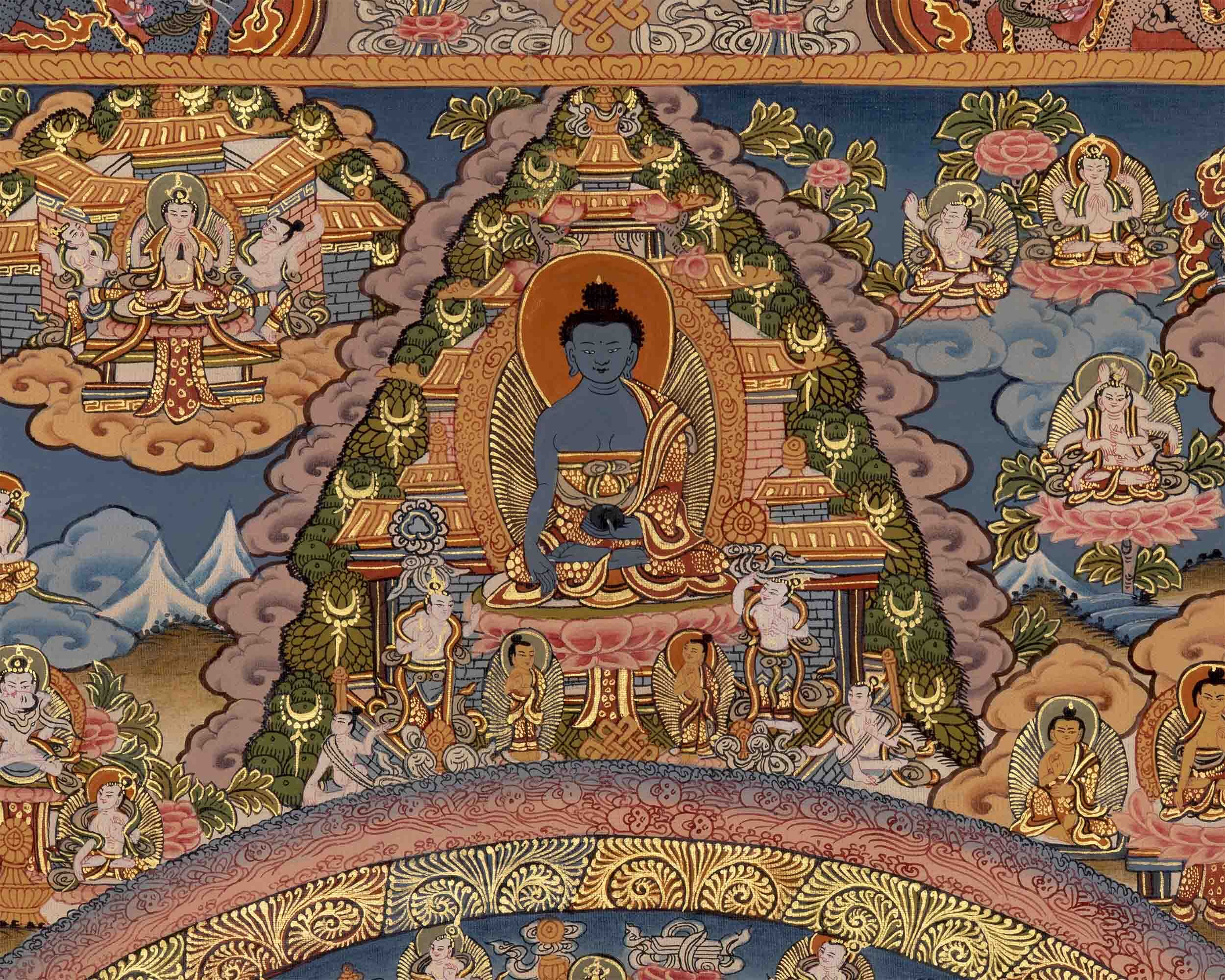 Beautiful Buddha Mandala Thangka | Sacred Wall Decor