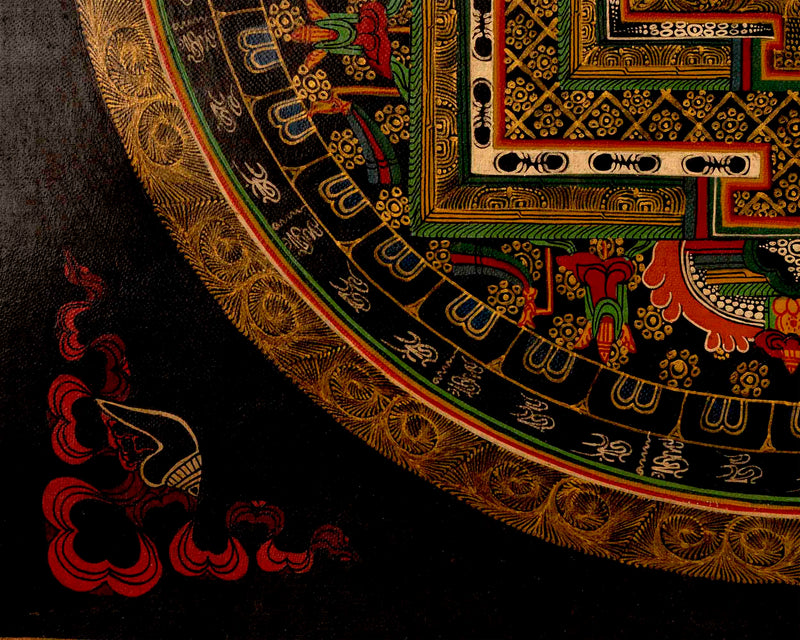 Sankha Mandala Thangka | Hand-Painted Wall Decor Art