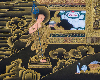 Assembly of 8  Buddha in Gold Thangka