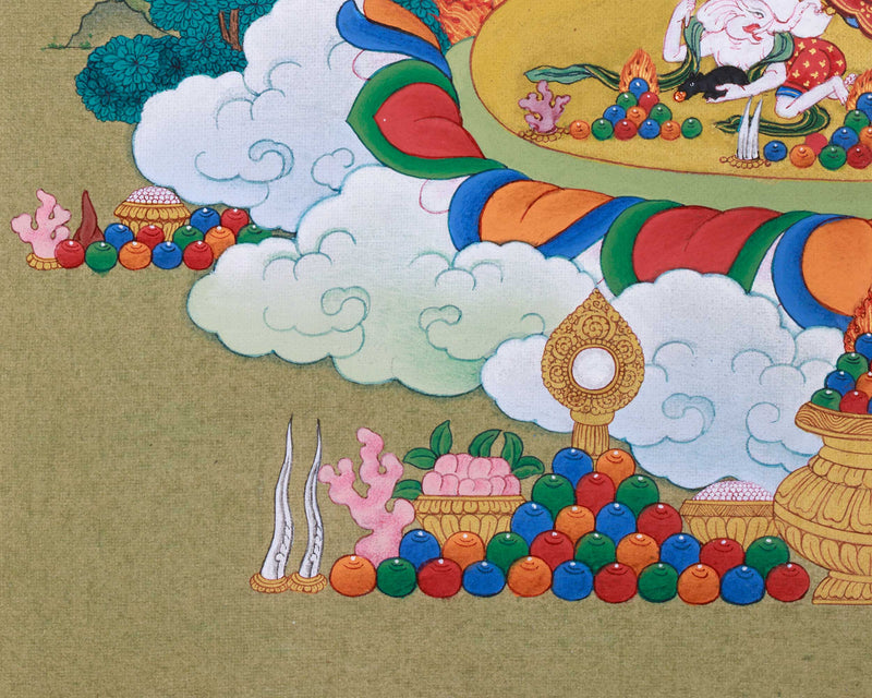 White Mahakala in Sandalwood Jungle, Wonderful Depiction in Thangka