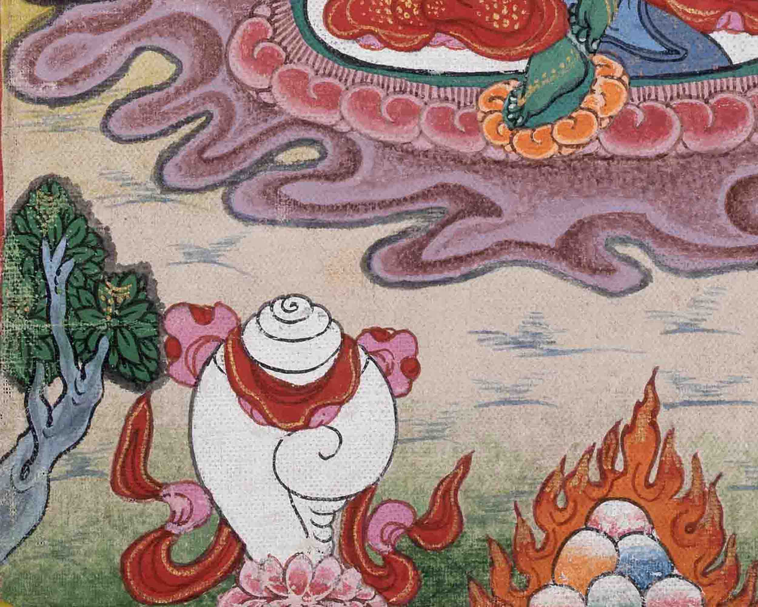 Vintage Green Tara Thangka | Goddess Art