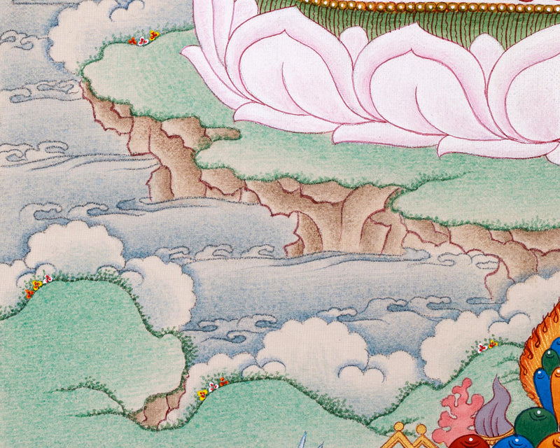 Saraswati Divine Grace Thangka | Hand-painted Goddess Art