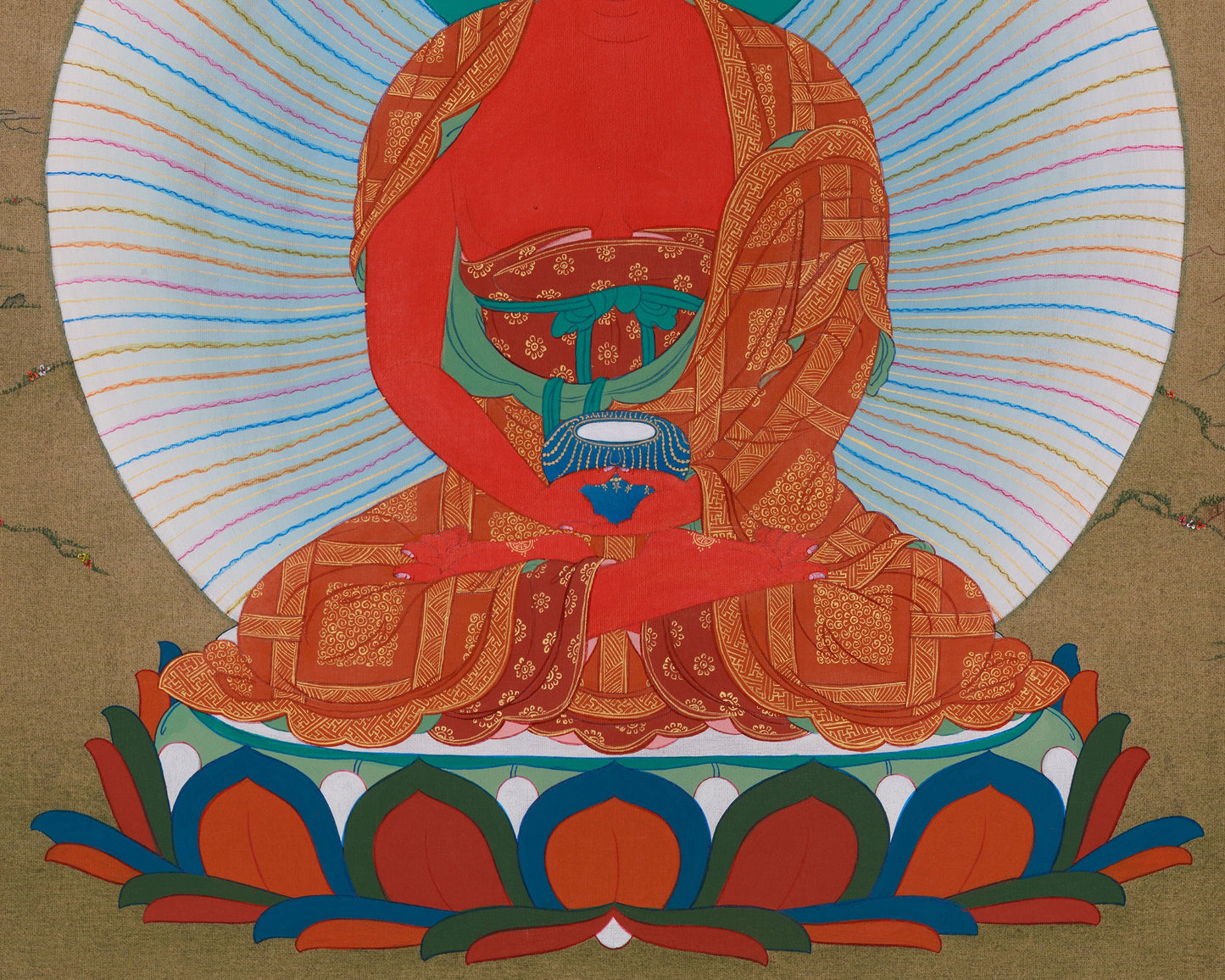 Pure Land Buddha Amitabha Thangka | Om Ami Dewa Hrih