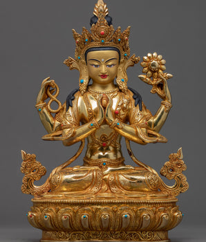 Bodhisattva Four Arm Avalokiteshvara Statue