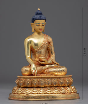 Gautama Buddha Prince Figurine | Gold Gilded Statue For Meditation