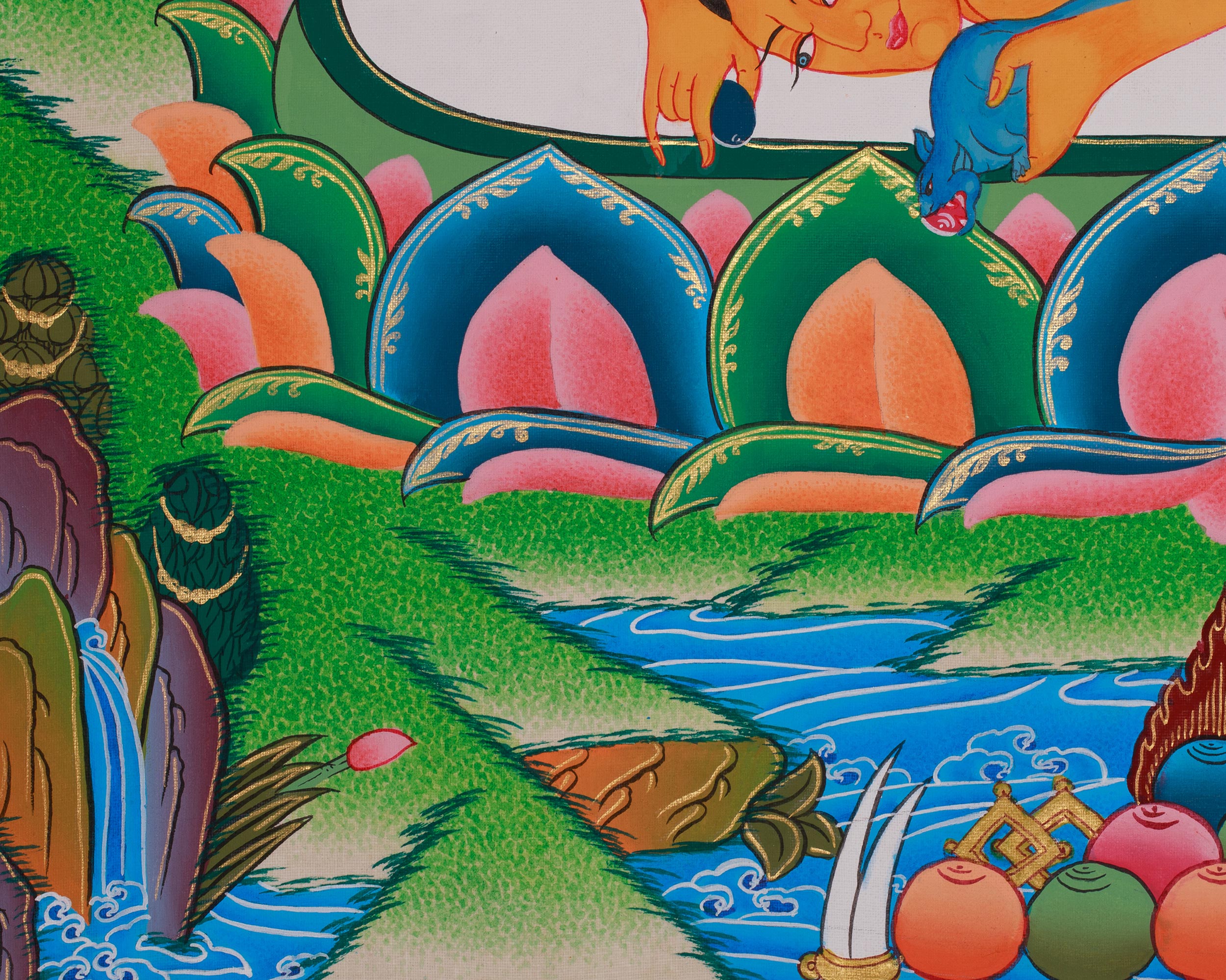 Traditional Thangka of Black Dzambhala | Dispeller of Obstacles and Bestower of Abundance