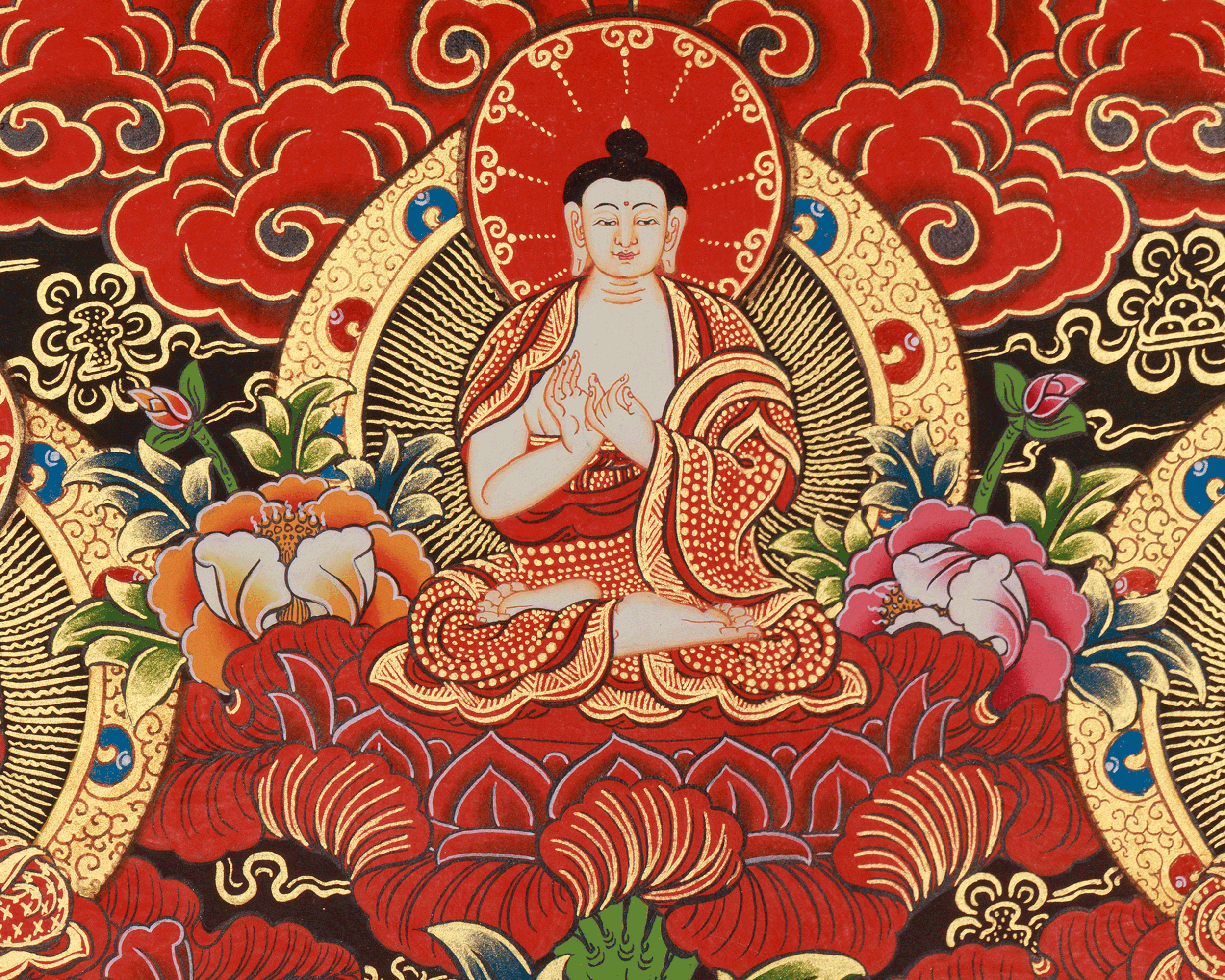 Himalayan Art of Manjushri | Sacred Thangka of Wisdom and Enlightened Clarity