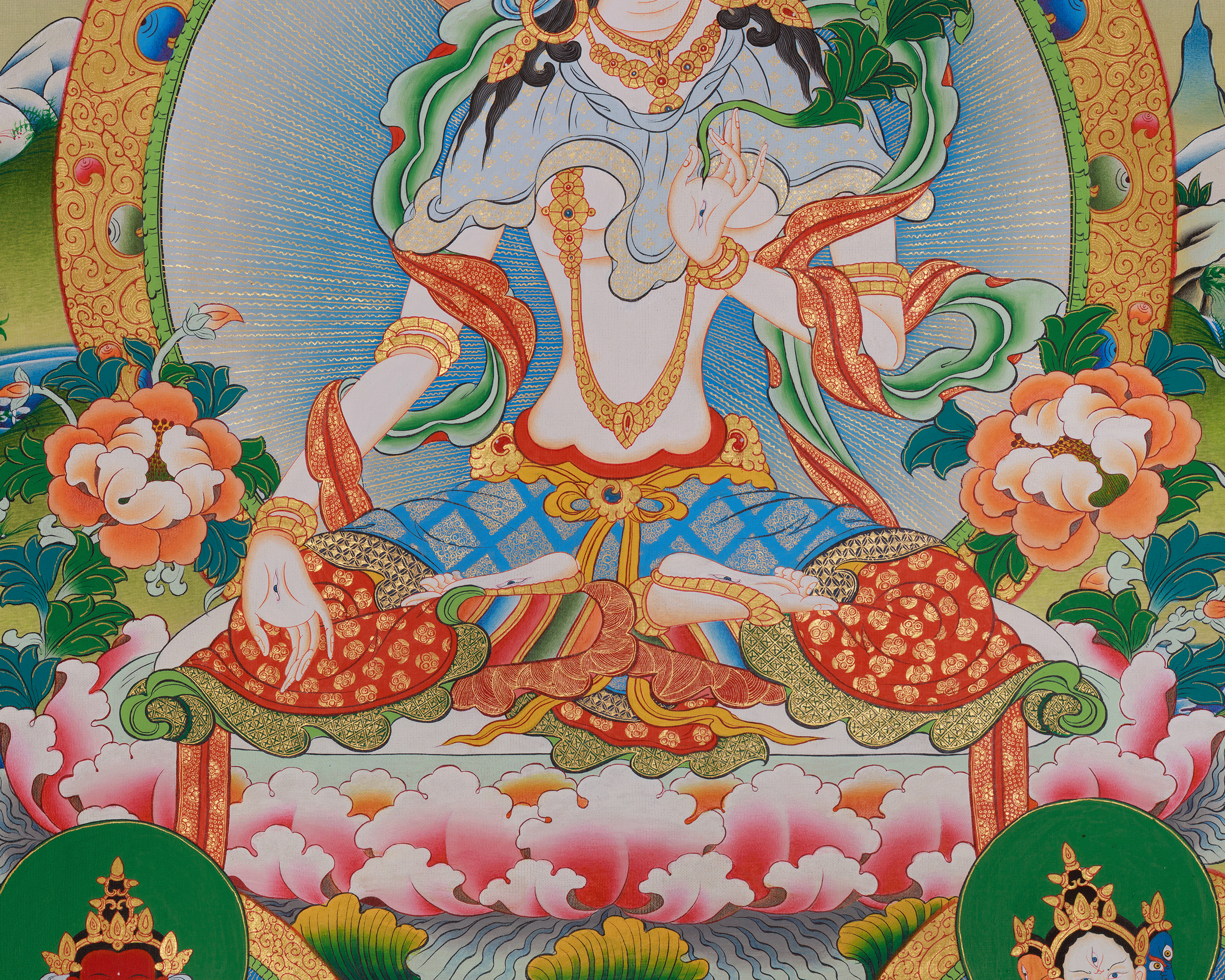 Sacred Thangka of White Tara | Revered Female Buddha In  Vajrayana Buddhism