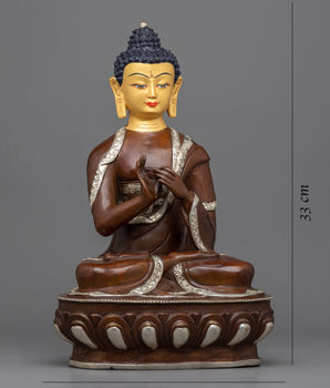 Vairocana Buddha Gold Gilded Statue | "The Illuminator" Buddha Sculpture