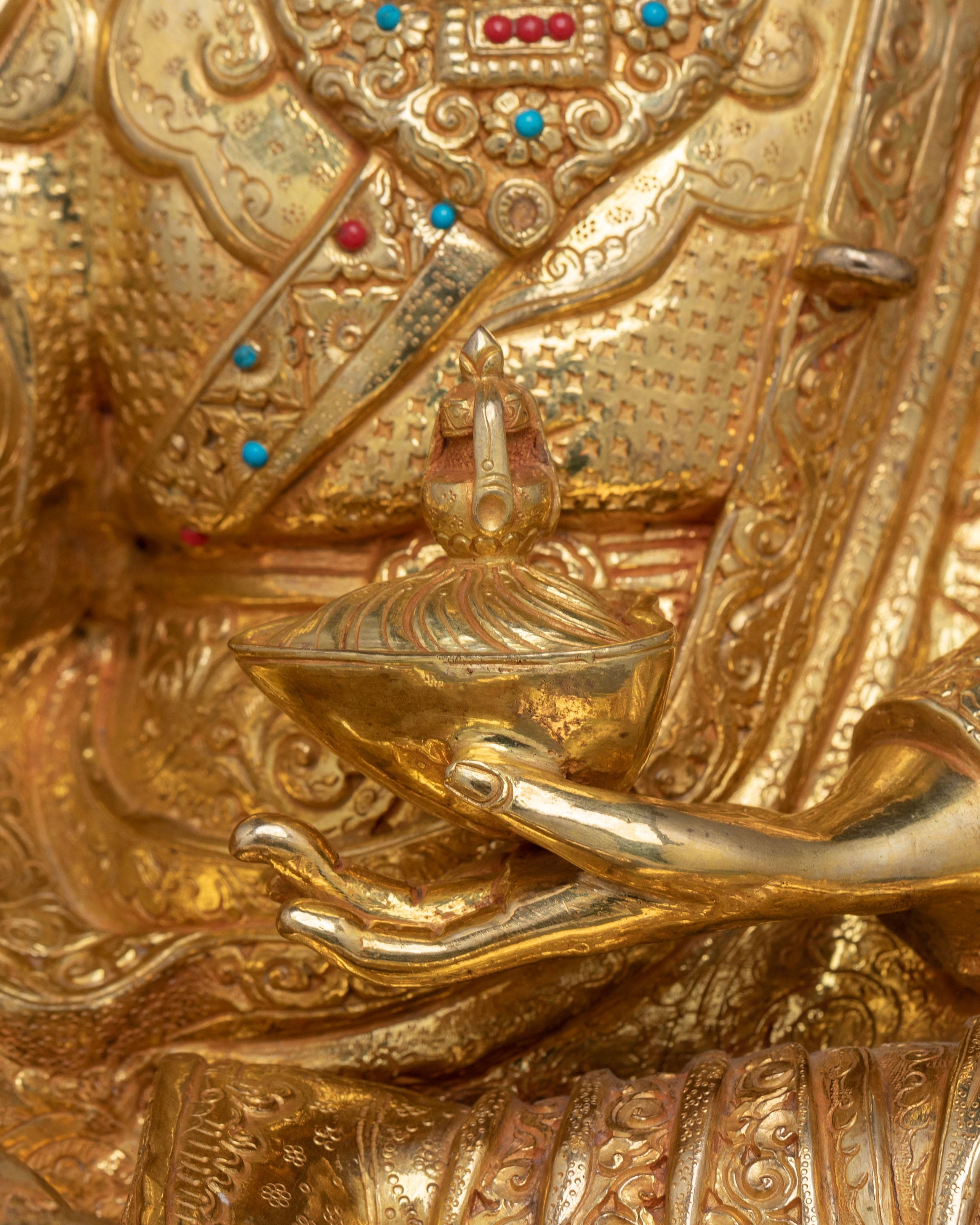 Sacred Tibetan Guru Rinpoche Statue | Padmasambhava Buddhist Sculpture