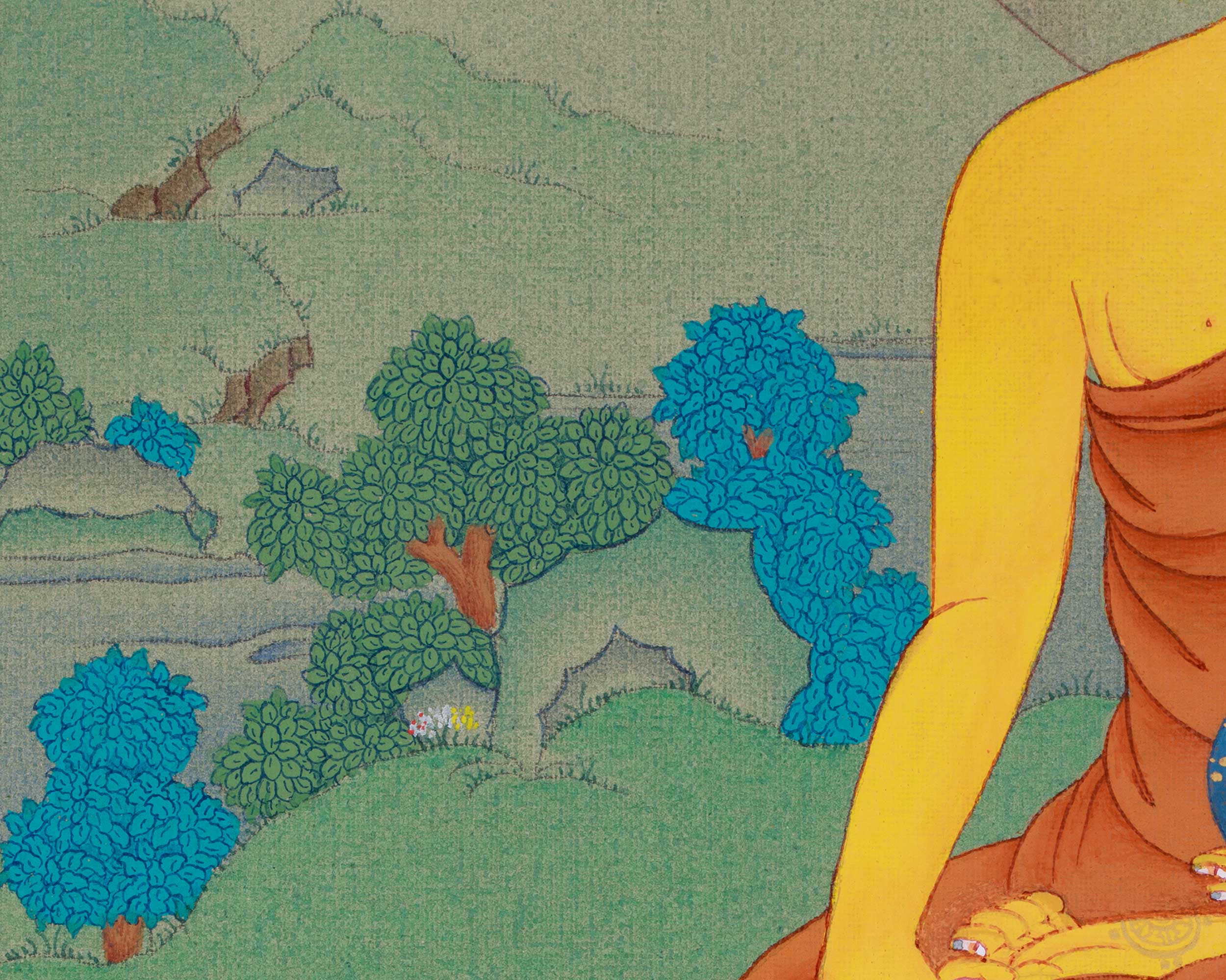 Thangka of Historical Buddha, Shakyamuni | The Enlightened One, Representing Wisdom and Compassion