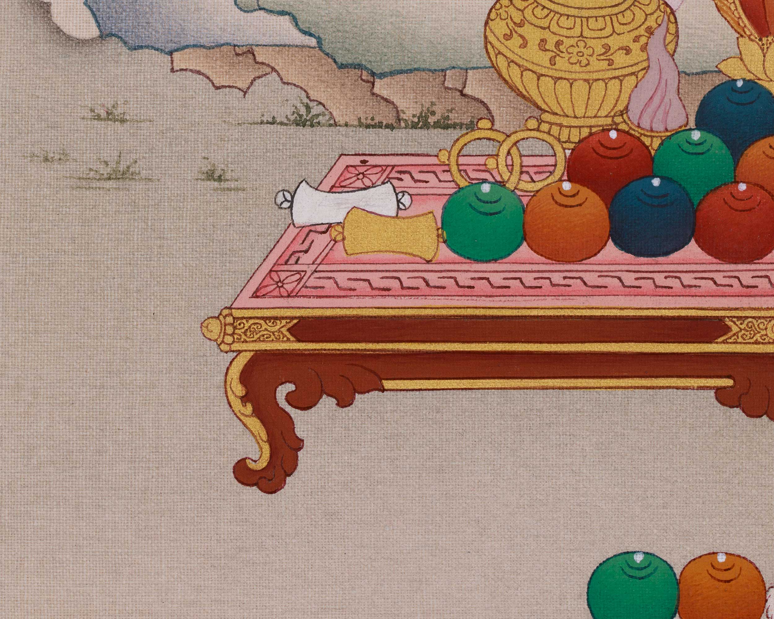 Dzambhala, The God of Wealth | A Divine Thangka of Prosperity and Blessings
