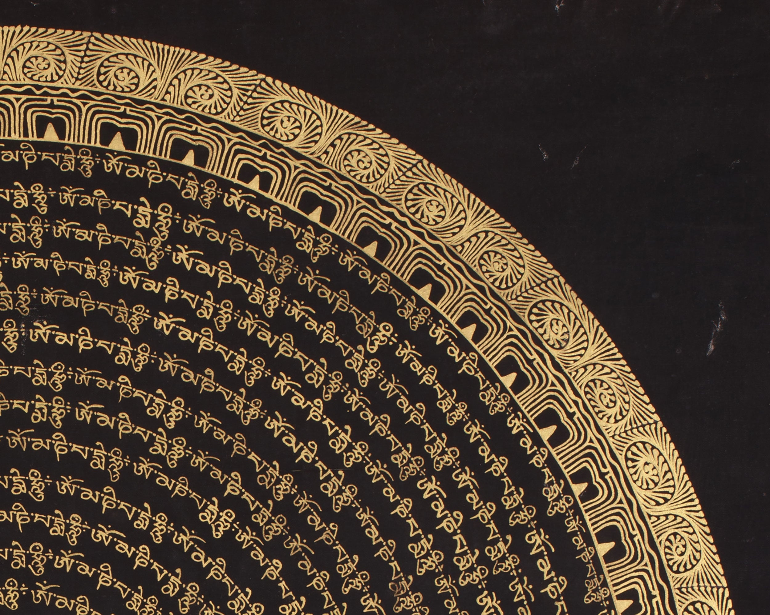 Sacred Mantra Mandala Thangka | Tibetan Buddhism Art | Spiritual Compassion Thangka