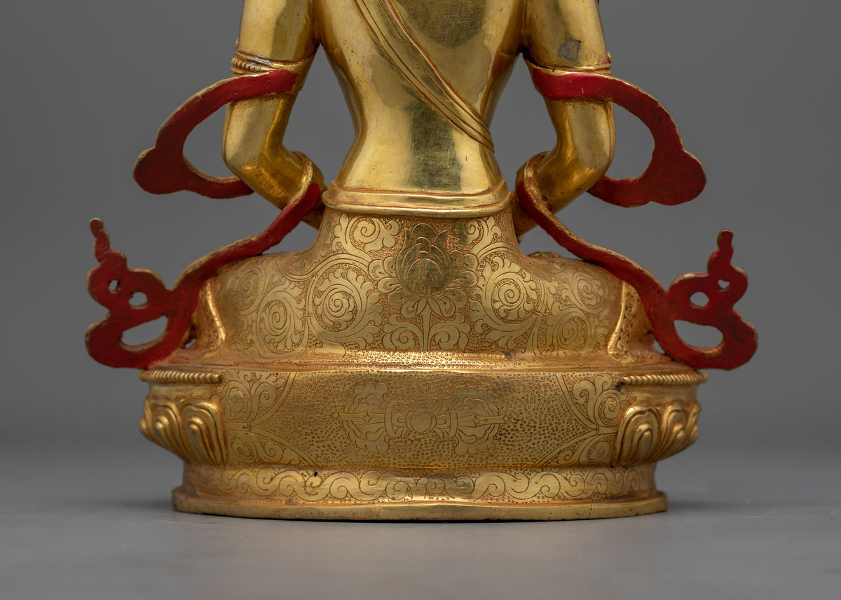 The Deity of Infinite Life | Amitayus Copper Statue for Your Sacred Space