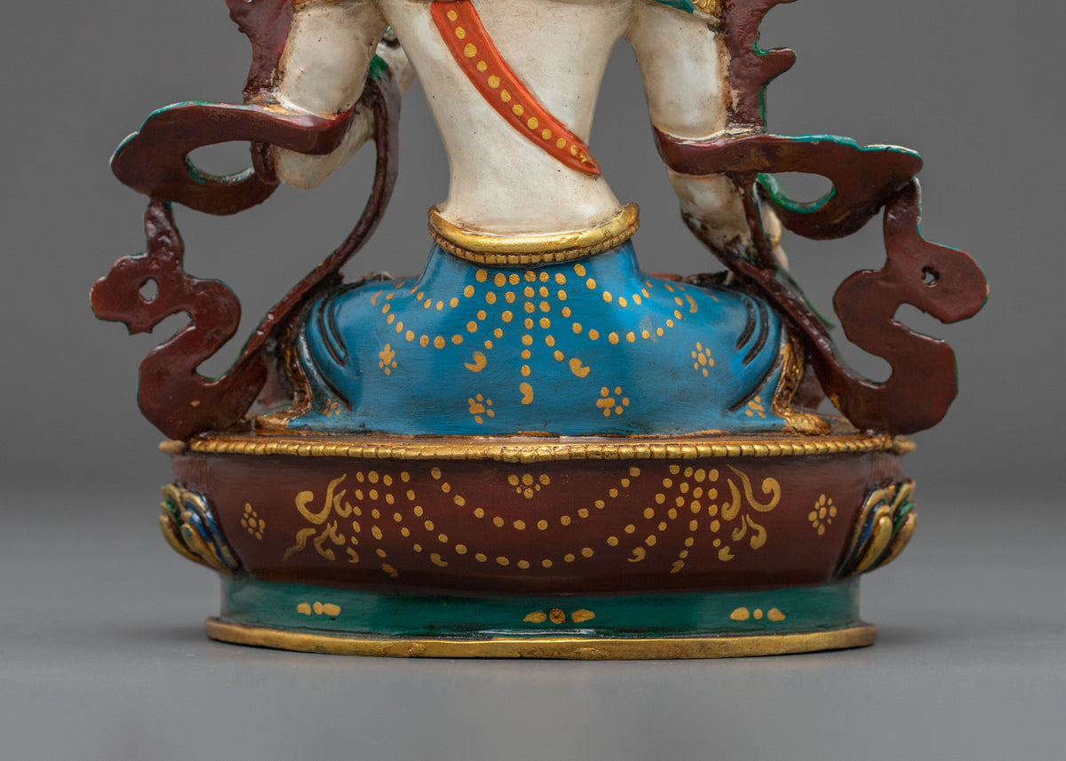 Handmade Divine White Tara Figurine | Compassionate Healing Goddess