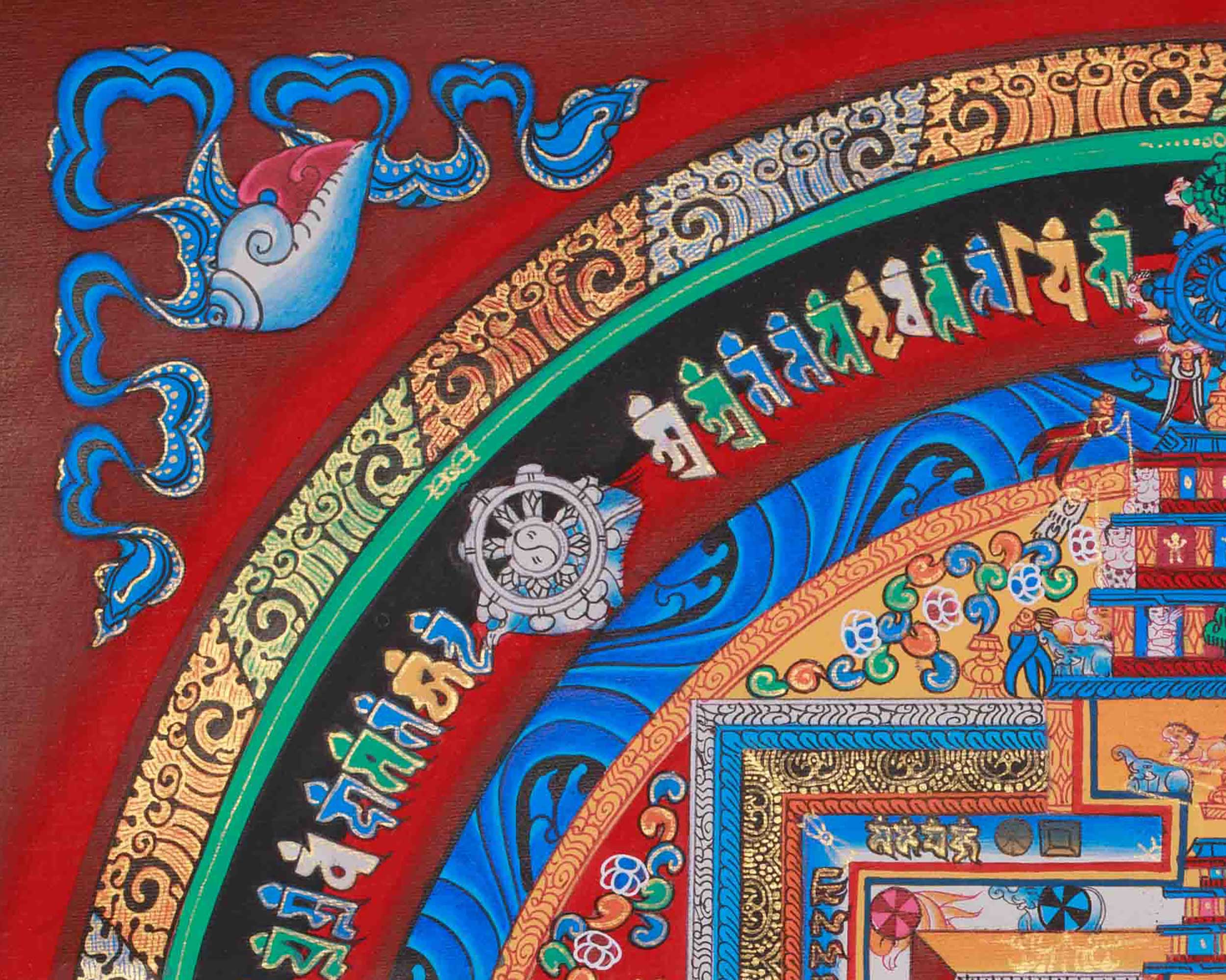 Spiritual Thangka Of Kalachakra Mandala | Himalayan Art Of Time, Space And Enlightenment | Meditation Altar