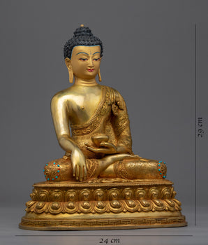 Antique Tibetan Buddha Statue | Gold Plated Himalayan Art