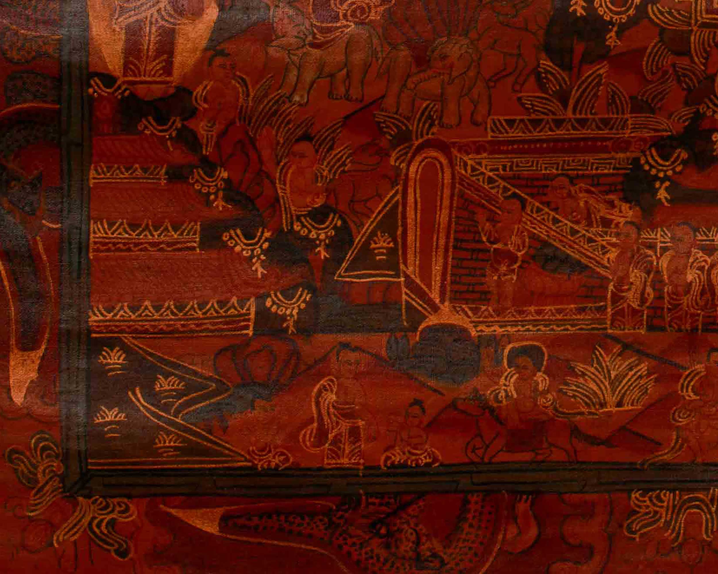 Tibetan Buddha Life Story Thangka | The Path from Royal Life to Enlightenment