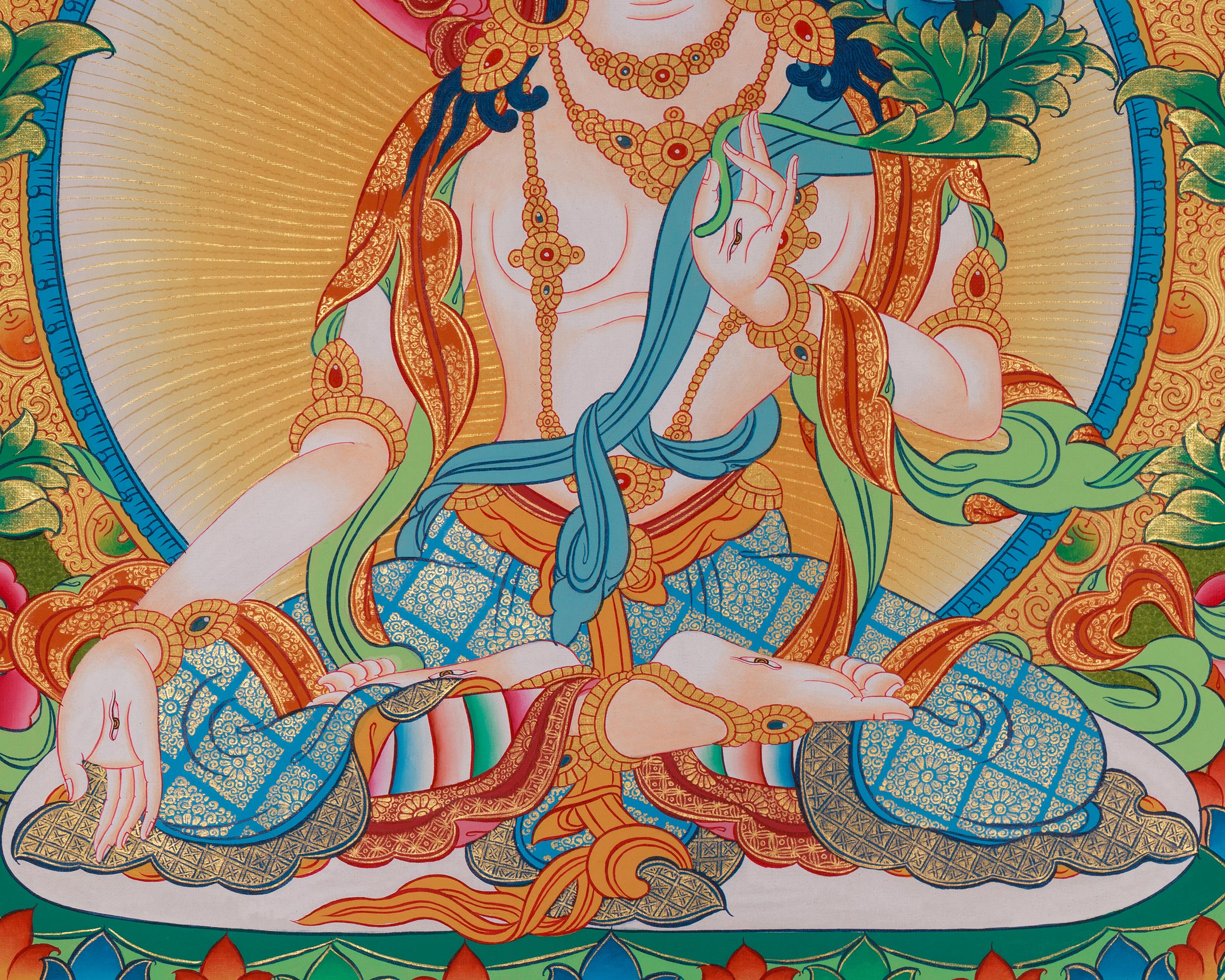 Tibetan Thangka of White Tara | Healing Deity | Sita Tara