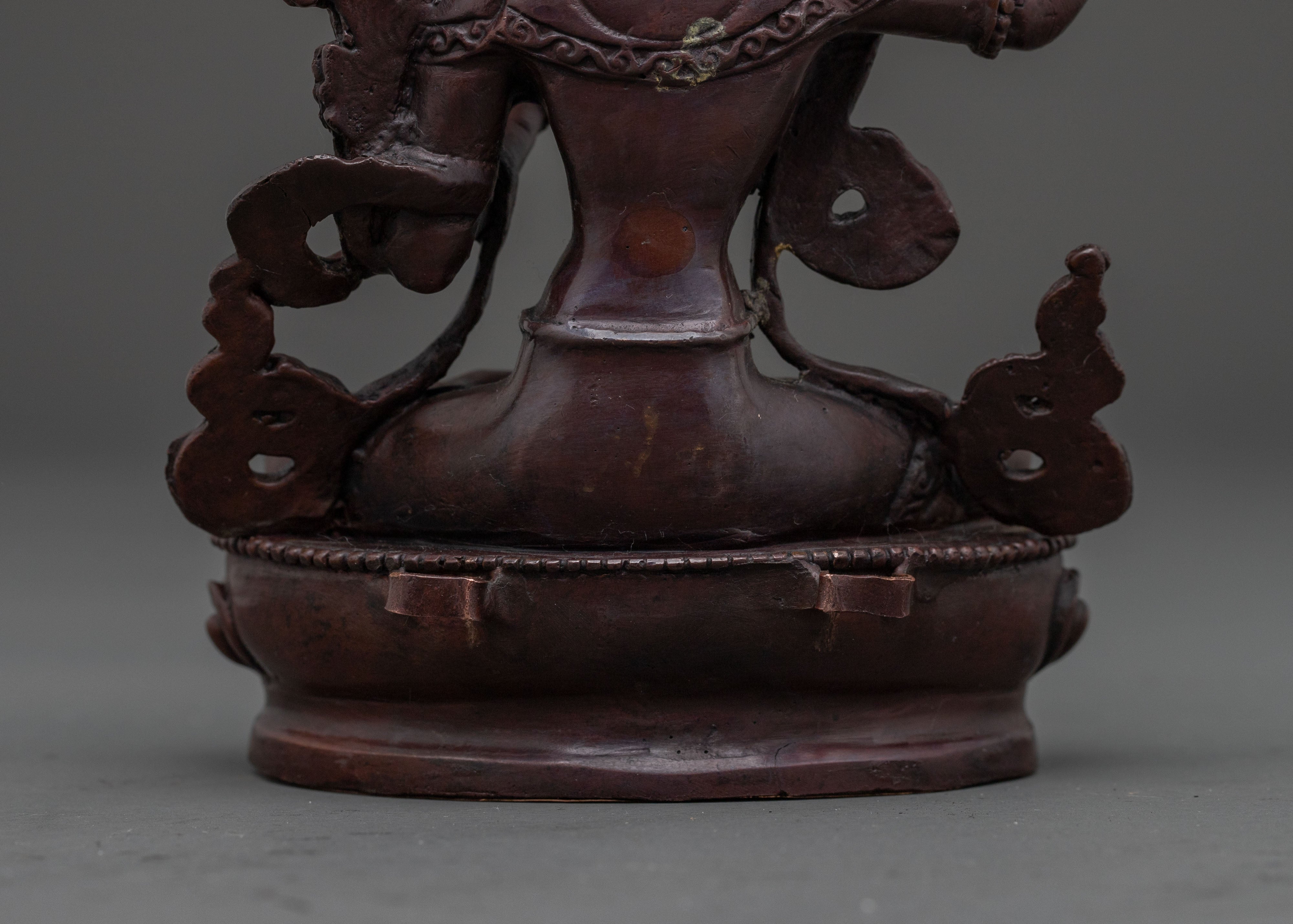 Sacred Manjushri Oxidized Copper Statue | Buddhist Wisdom Art