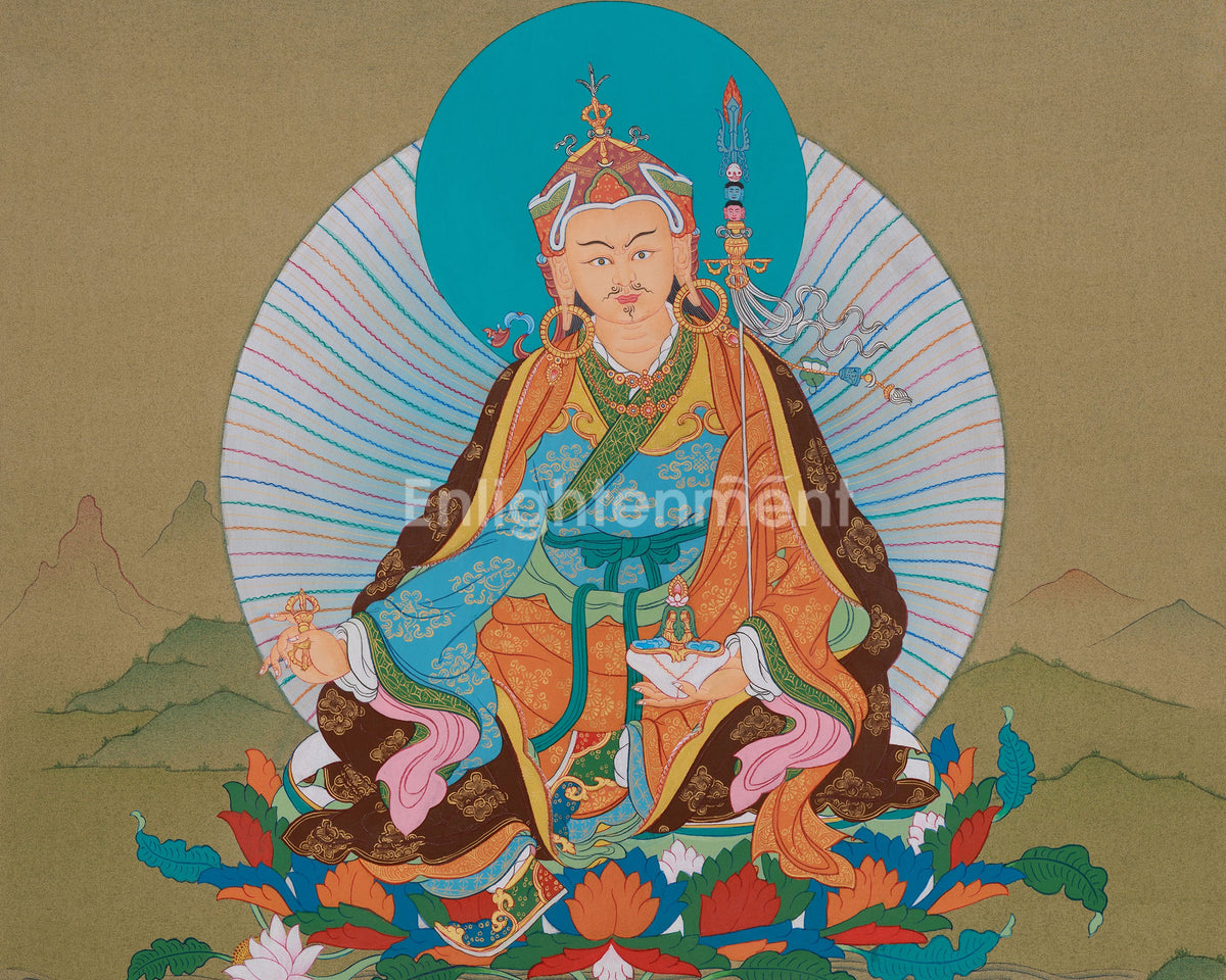 Vajrayana Guru Rinpoche Thangka | Honoring The Lotus-Born Master | Enlightened Wisdom