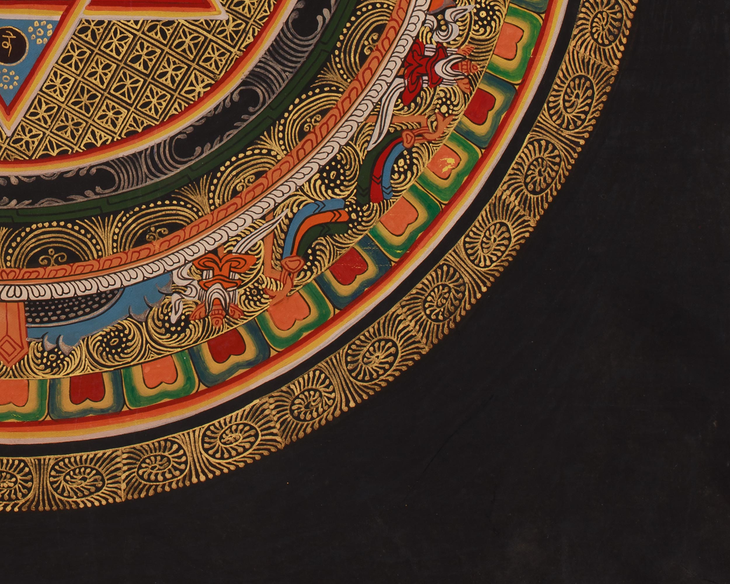 Tibetan Artwork of Mantra Mandala | Meditation Altar