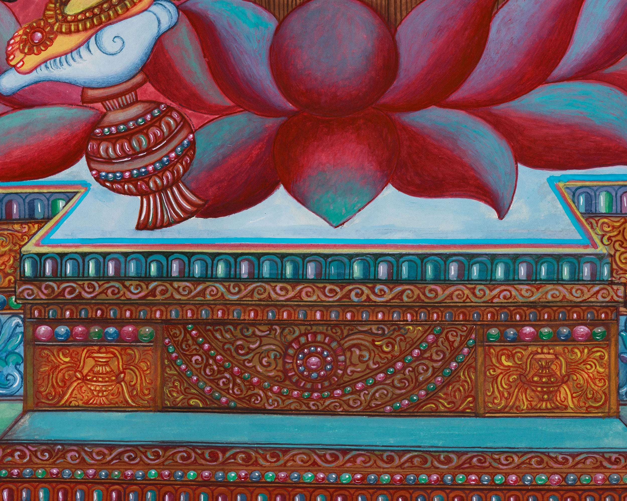 Divine Six-Armed Vasudhara Canvas Print | Buddhist Goddess of Wealth
