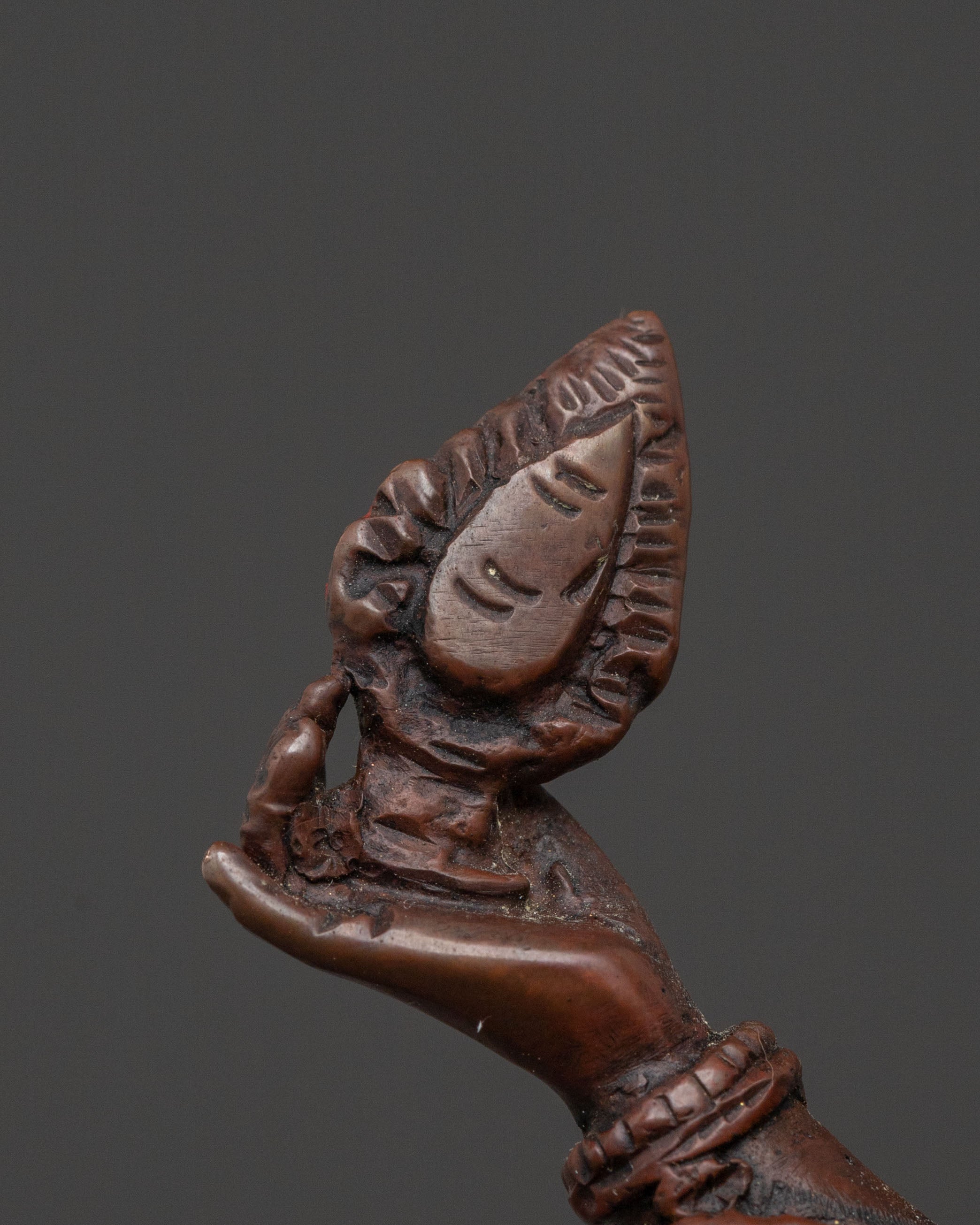 Handmade Devi Laxmi Statue | Oxidized Copper Altar Sculpture