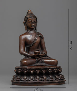 Namo Amitabha Buddha Mantra Copper Statue | Buddha of Compassion and Knowledge