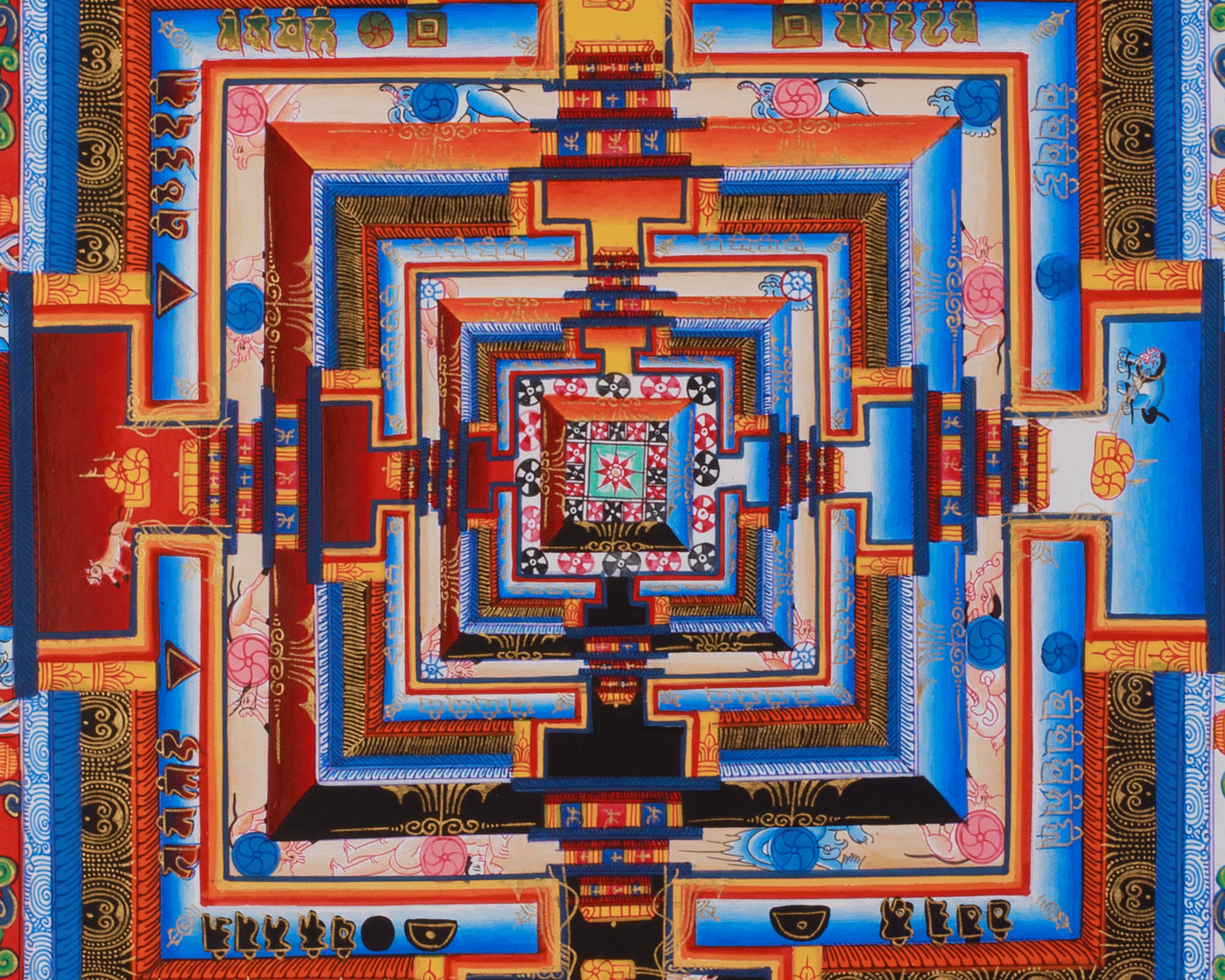 Spiritual Artwork of Kalachakra Mandala | Meditation Altar | Home Decor