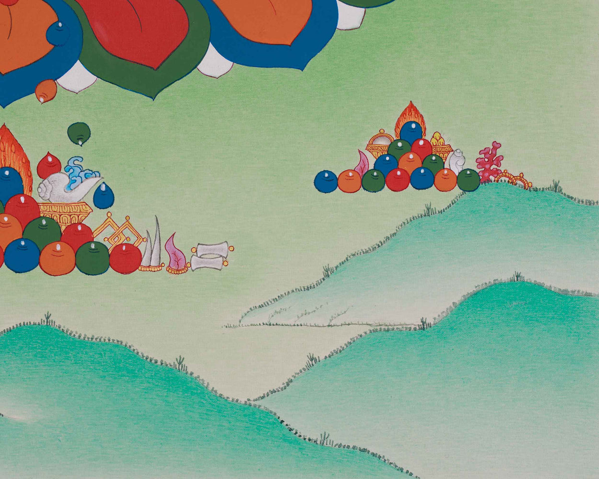 Prosperity Deity Dzambhala Thangka | The Embodiment of Wealth