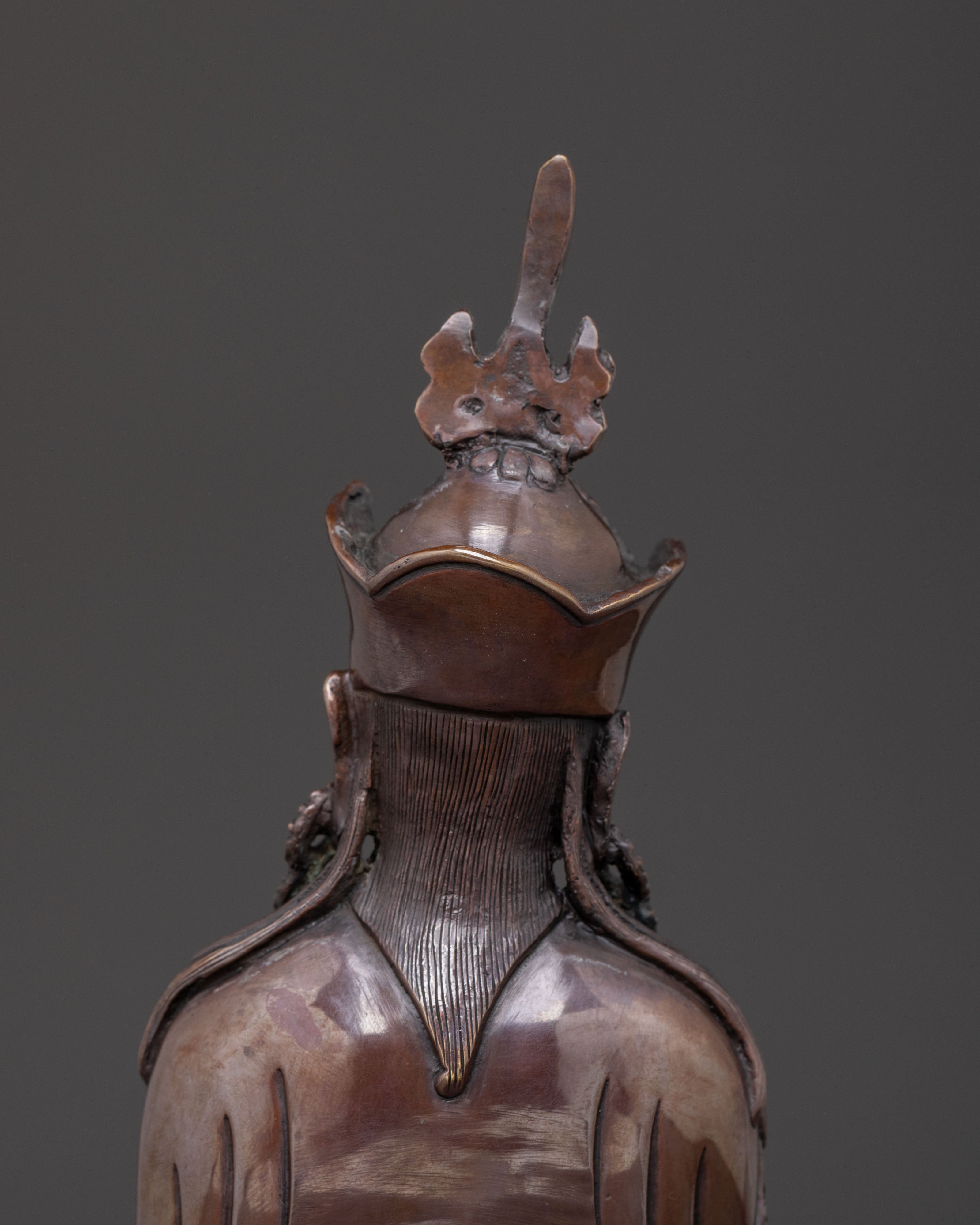 Guru Rinpoche Handcrafted Sacred Statue – Oxidized Copper