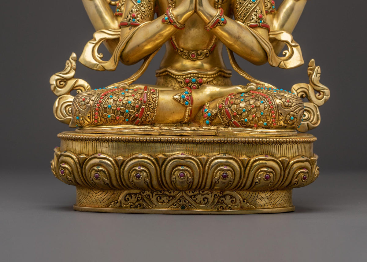 Chenrezig Compassion Deity Sculpture | Tibetan Buddhist Statue