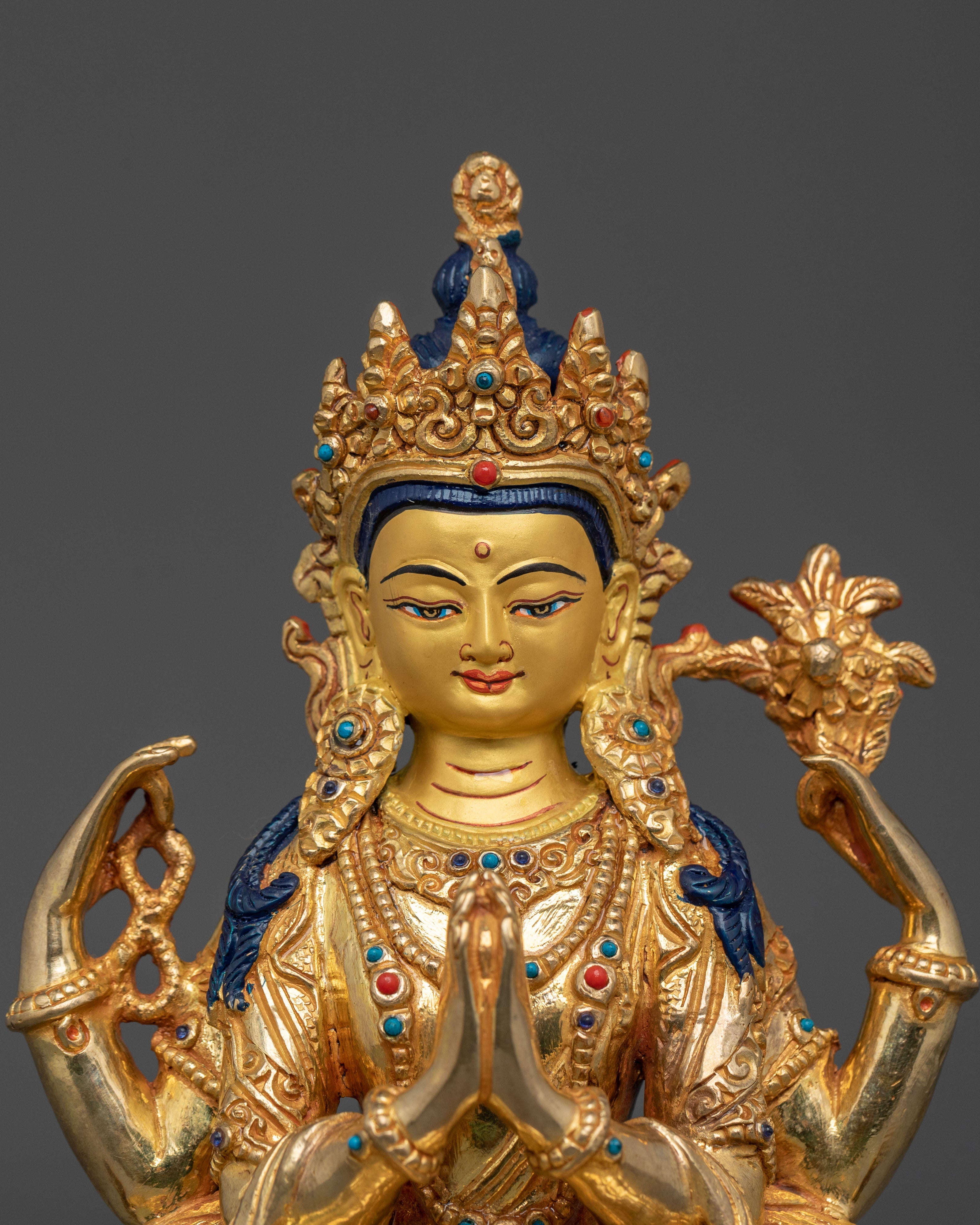 Chenrezig Statue for Divine Compassion | Tibetan Spiritual Art
