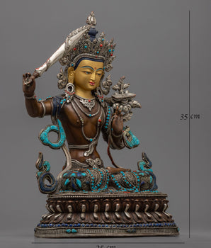 manjushri-sculpture with gemstones