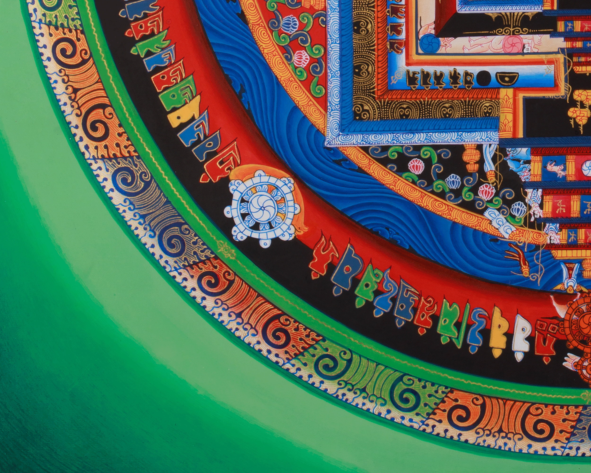 Spiritual Artwork of Kalachakra Mandala | Meditation Altar | Home Decor