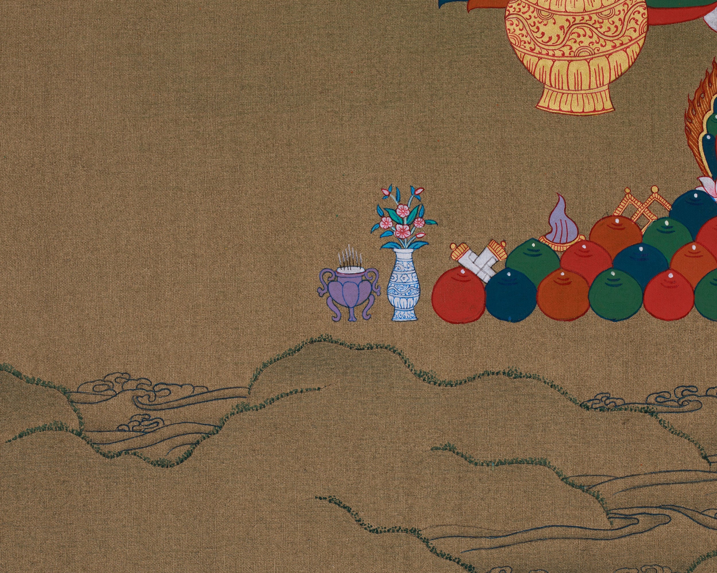 Tibetan Dzambhala Wealth Deity Art | Buddha of Fortune and Spiritual Blessings
