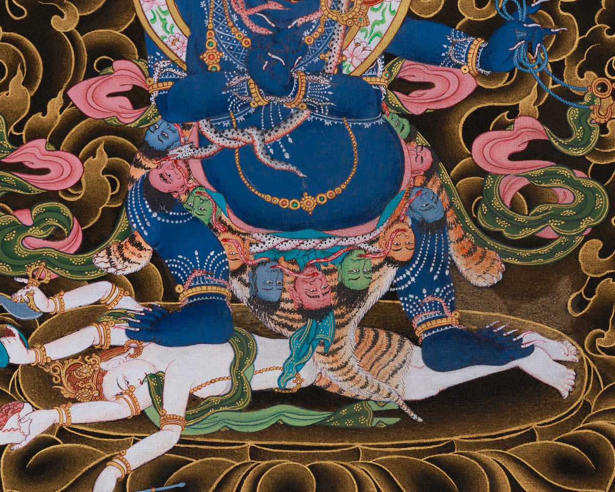 Traditional Thangka of Buta Damara | Fierce Protector of Spiritual Transformation