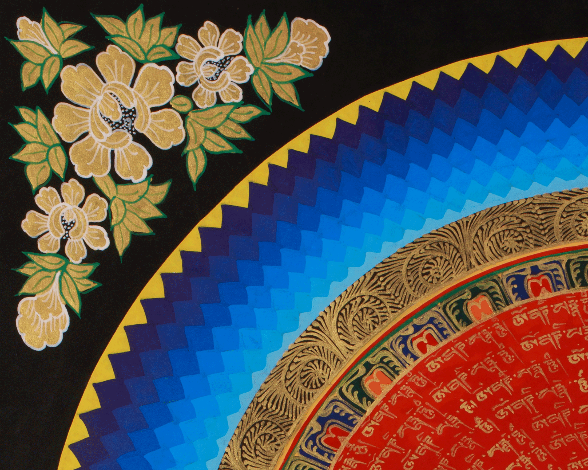 Spiritual Mantra Mandala Art | Meditation Altar | Sacred Thangka