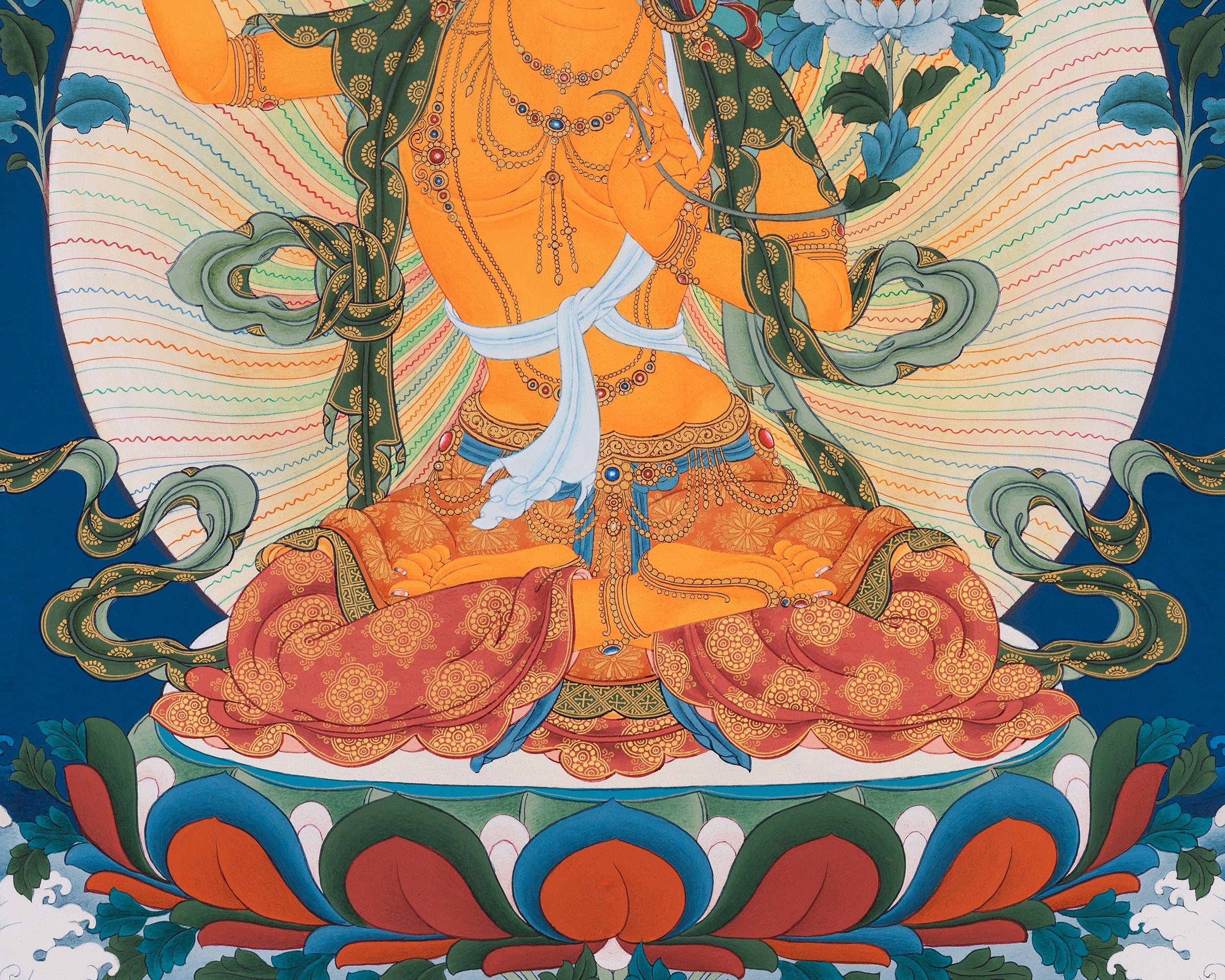 Manjushri, the Buddha of Wisdom | Traditional Karma Gadri Style