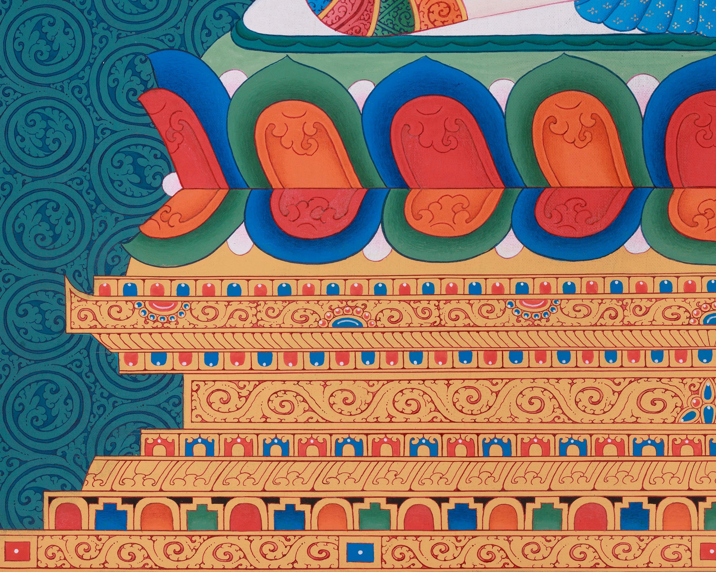 Tibetan Chenrezig Artwork | Hand-Painted Thangka of the Compassionate Bodhisattva