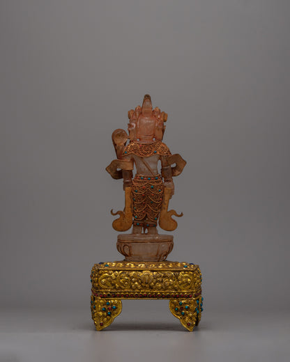 Crystal Standing Lokeshvara Statue | Buddhist Bodhisattva for Home Decor and Rituals