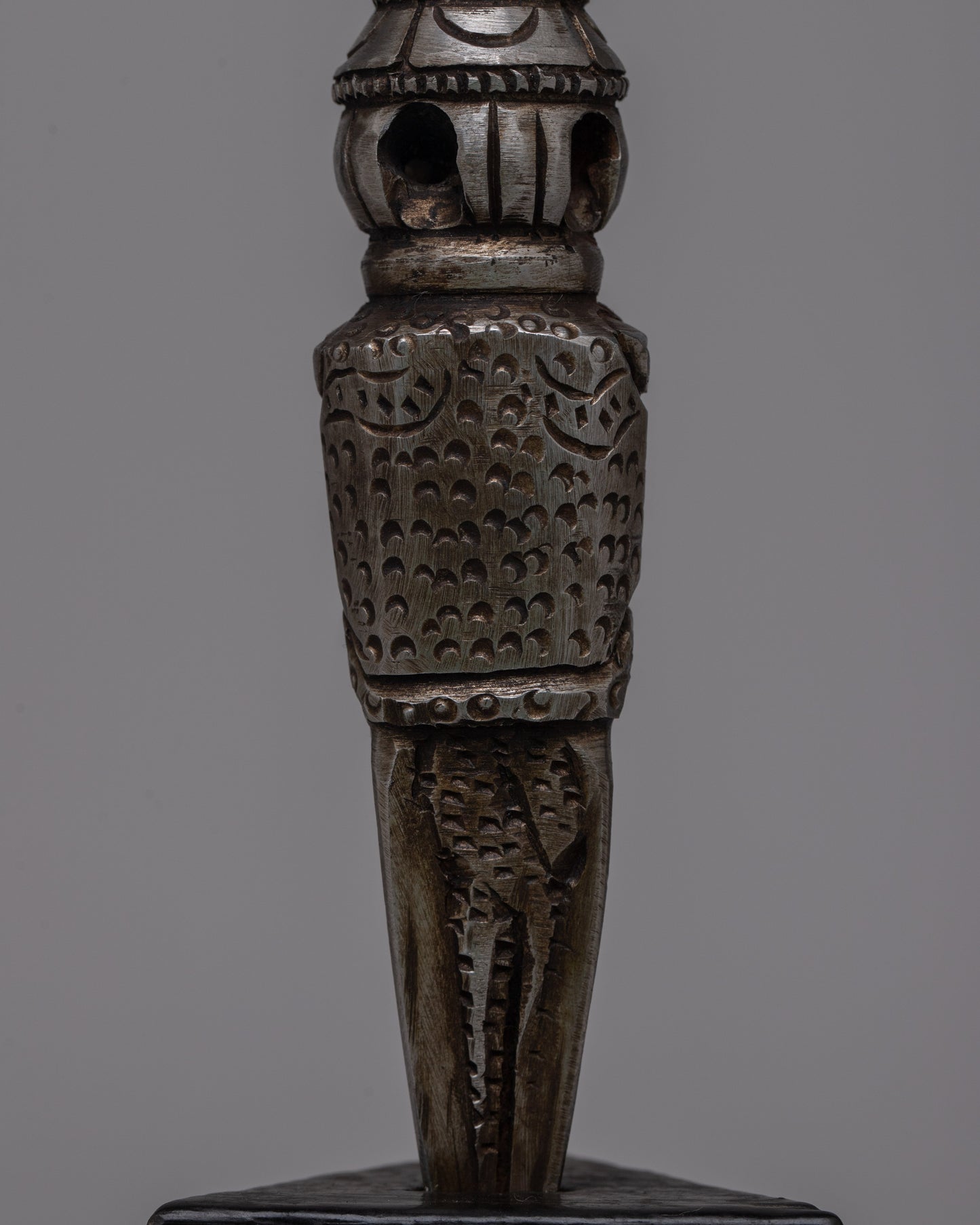 Phurba and Stand | Hand-carved Iron Phurba Dagger Kila for Home Decor